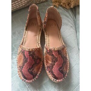 JLO Jennifer Lopez Shoes Pink Tank Snake Print Womans 8.5